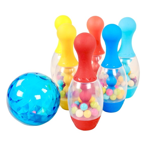 NEW - Kids 2+ Light Up Bowling Set Color changing Flashing Ball & 6 Rattle Pins - Picture 6 of 8